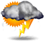 Thundery outbreaks in nearby